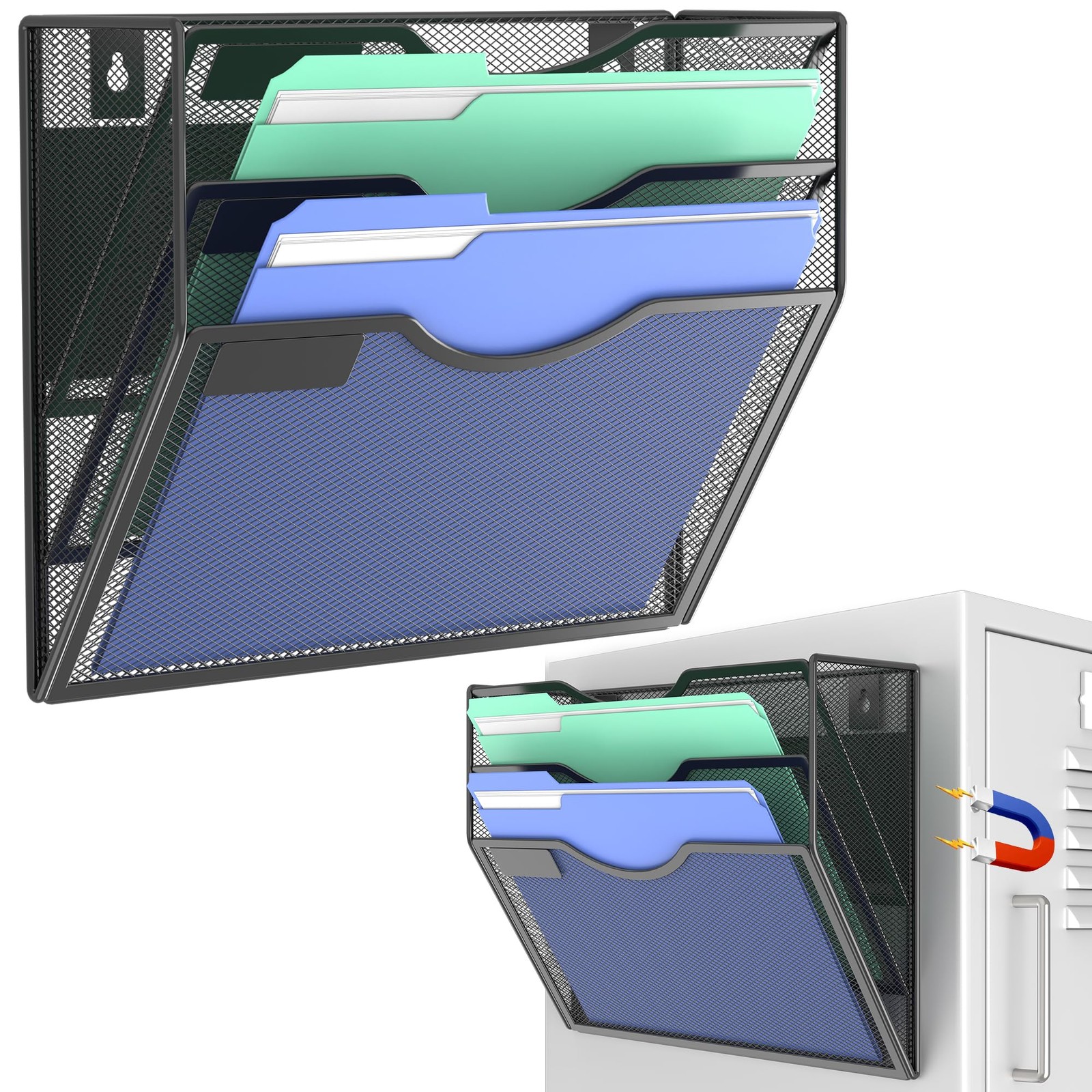 Gawerk Magnetic Wall File Holder – Magnetic Paper & Document Organizer for Ho…