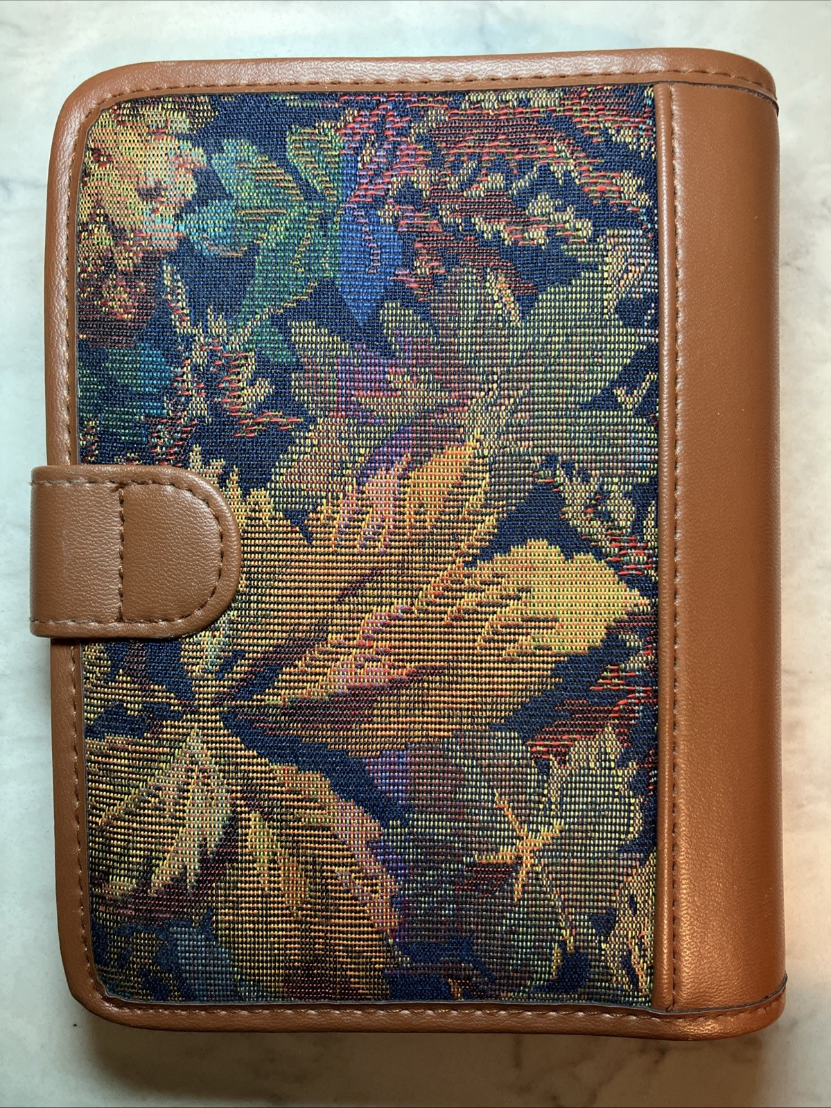 Vintage 90’s Day Runner Floral Tapestry Faux Leather Organizer 6 Ring Planner