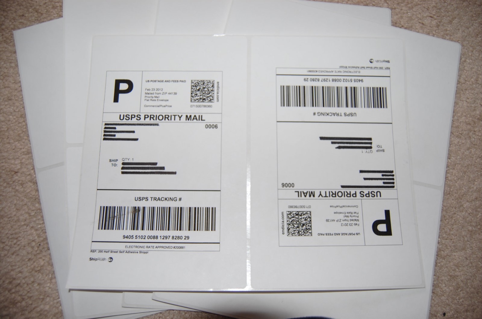 2000 Round Corner-Shipping Labels-Made in USA-Self Adhesive-USPS UPS FED-8.5×11