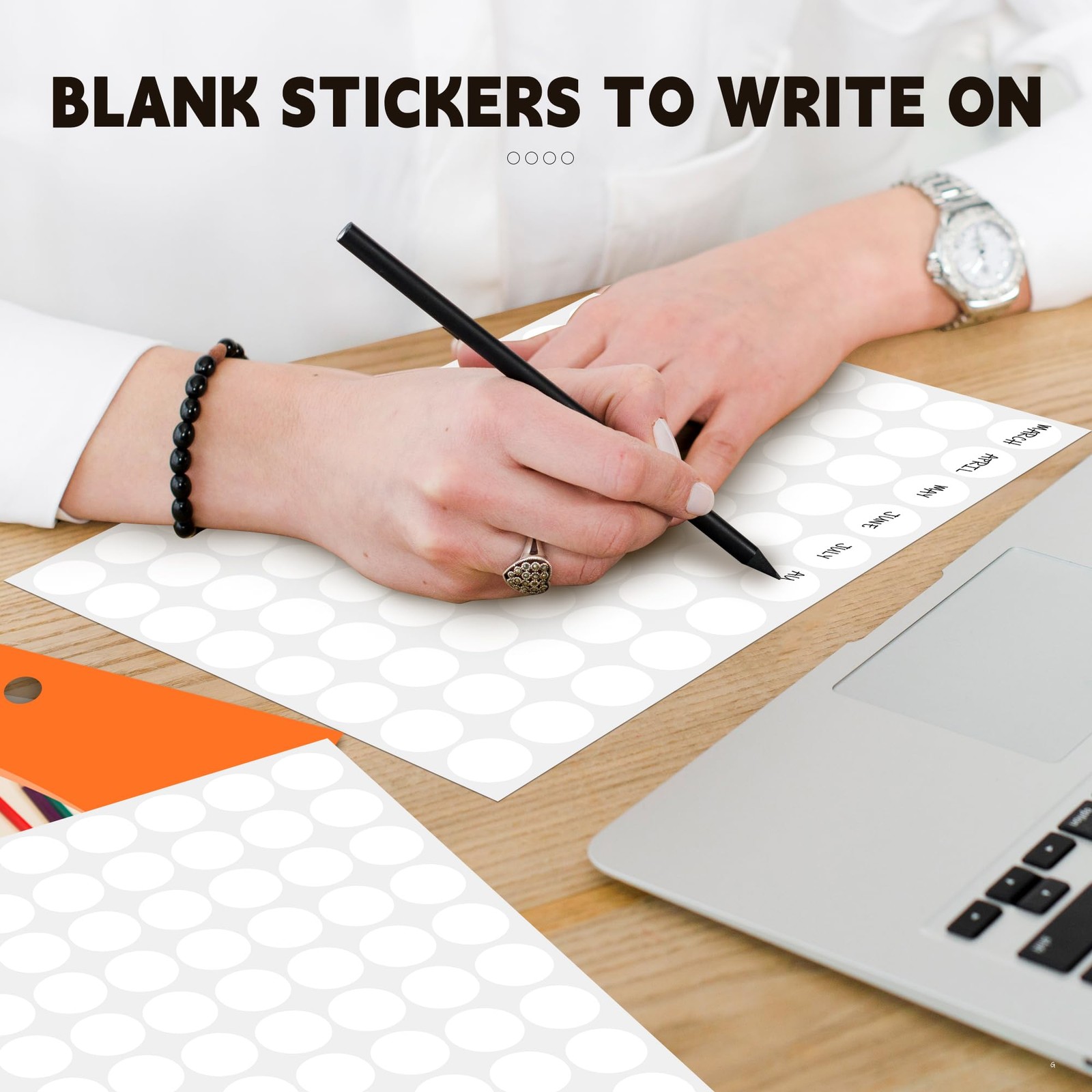 WANSTE White Dot Stickers 3/4 Inch,Round 1320 Pcs 0.75″-1320PCS,