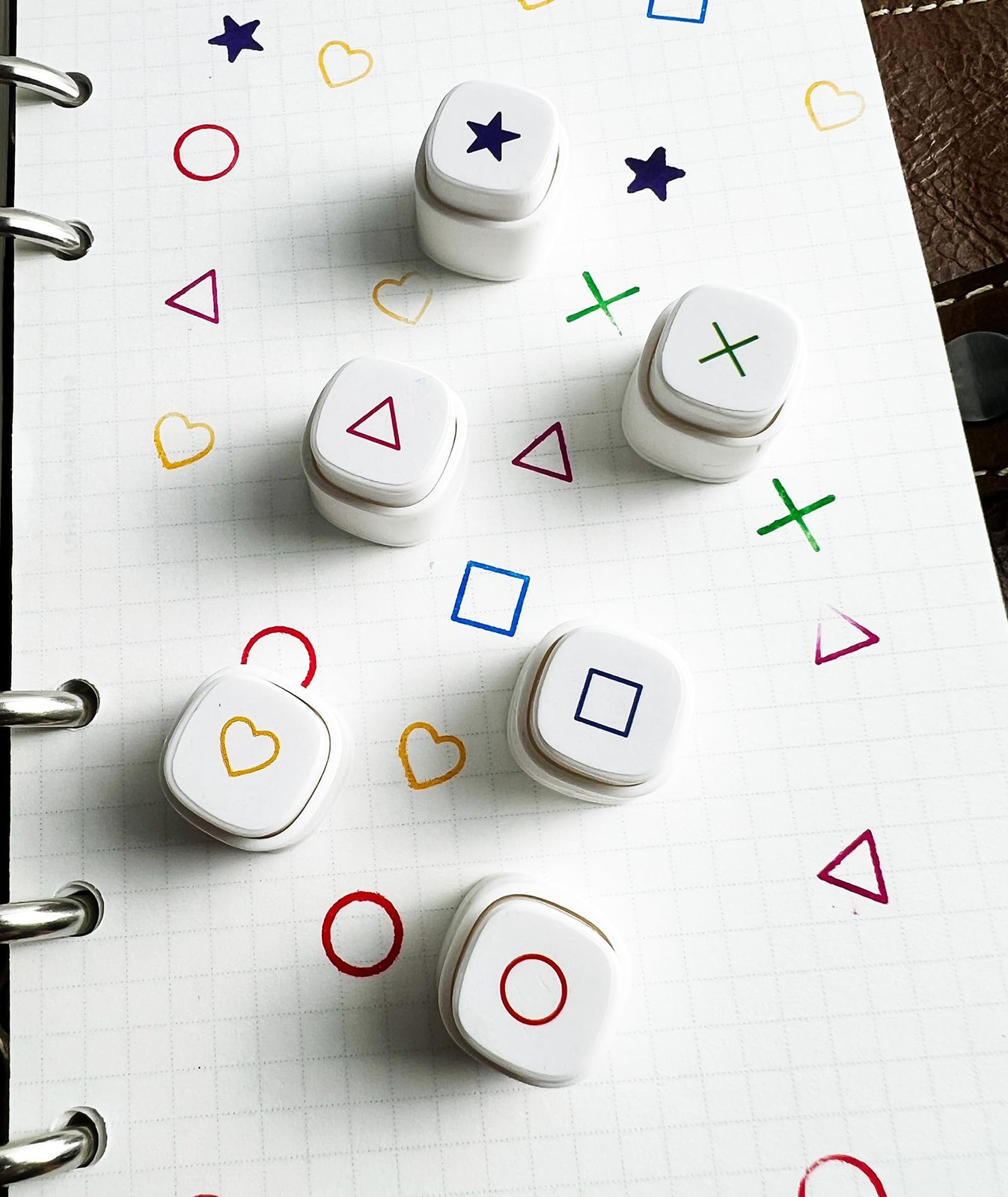 6-in-1 Pre Self-Inking Planner Stamp Set – 0.39 inches x 0.59 inches, Bujo