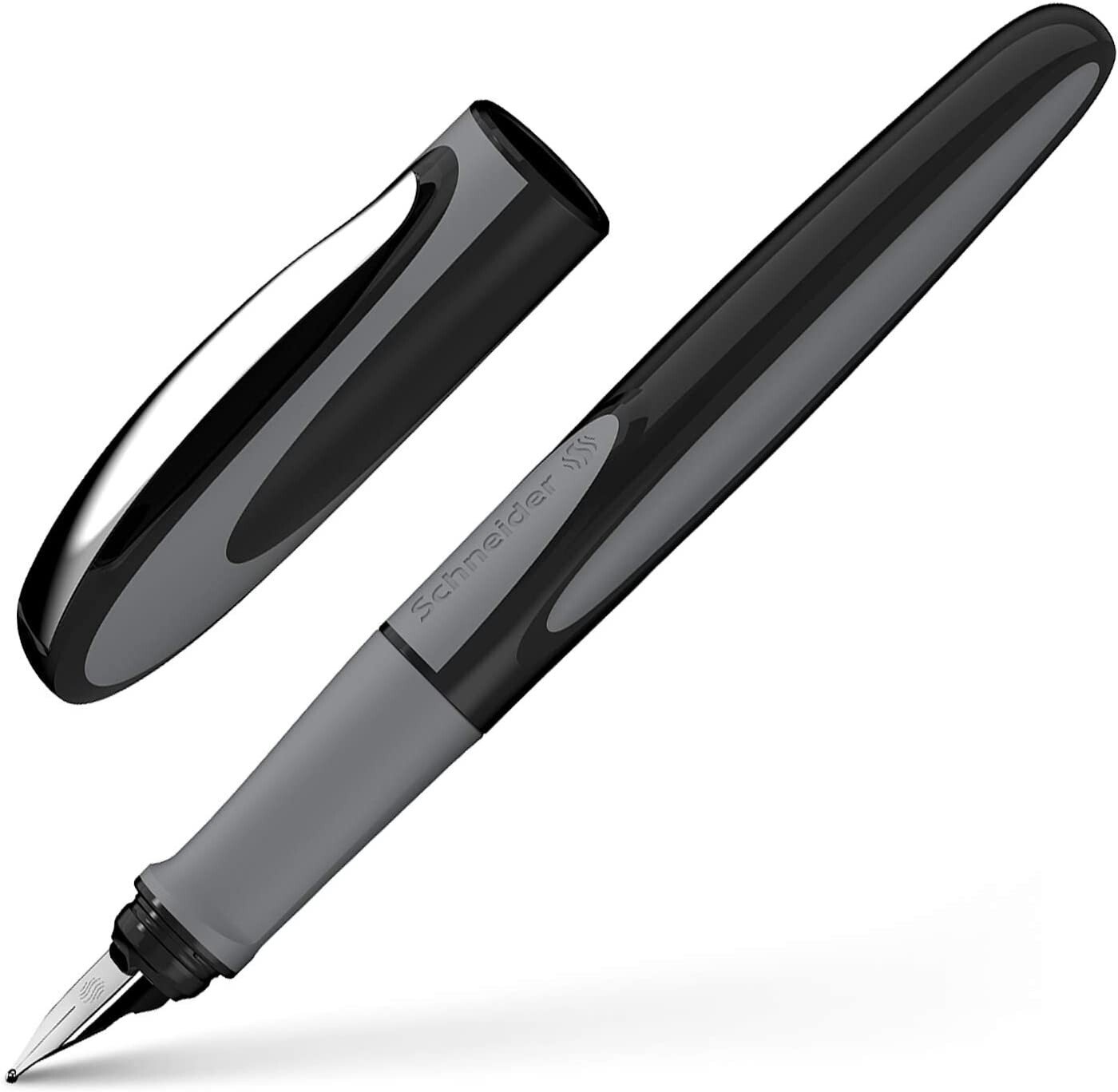 Schneider Ray Fountain Pen M (Medium) Refillable Onyx Barrel Royal Blue Erasable