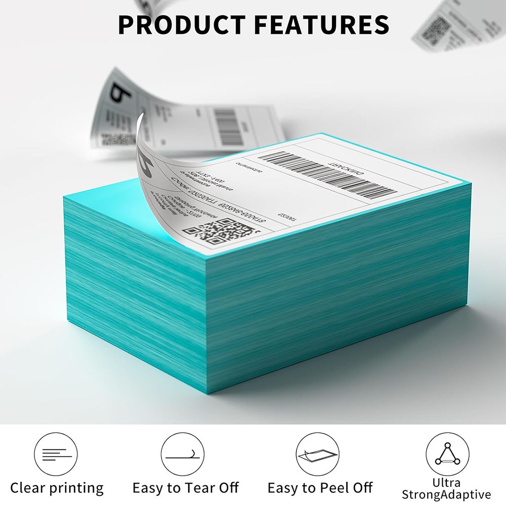 4000 Fanfold 4″ x 6″ Direct Thermal Shipping Barcode Labels for Zebra & Rollo US
