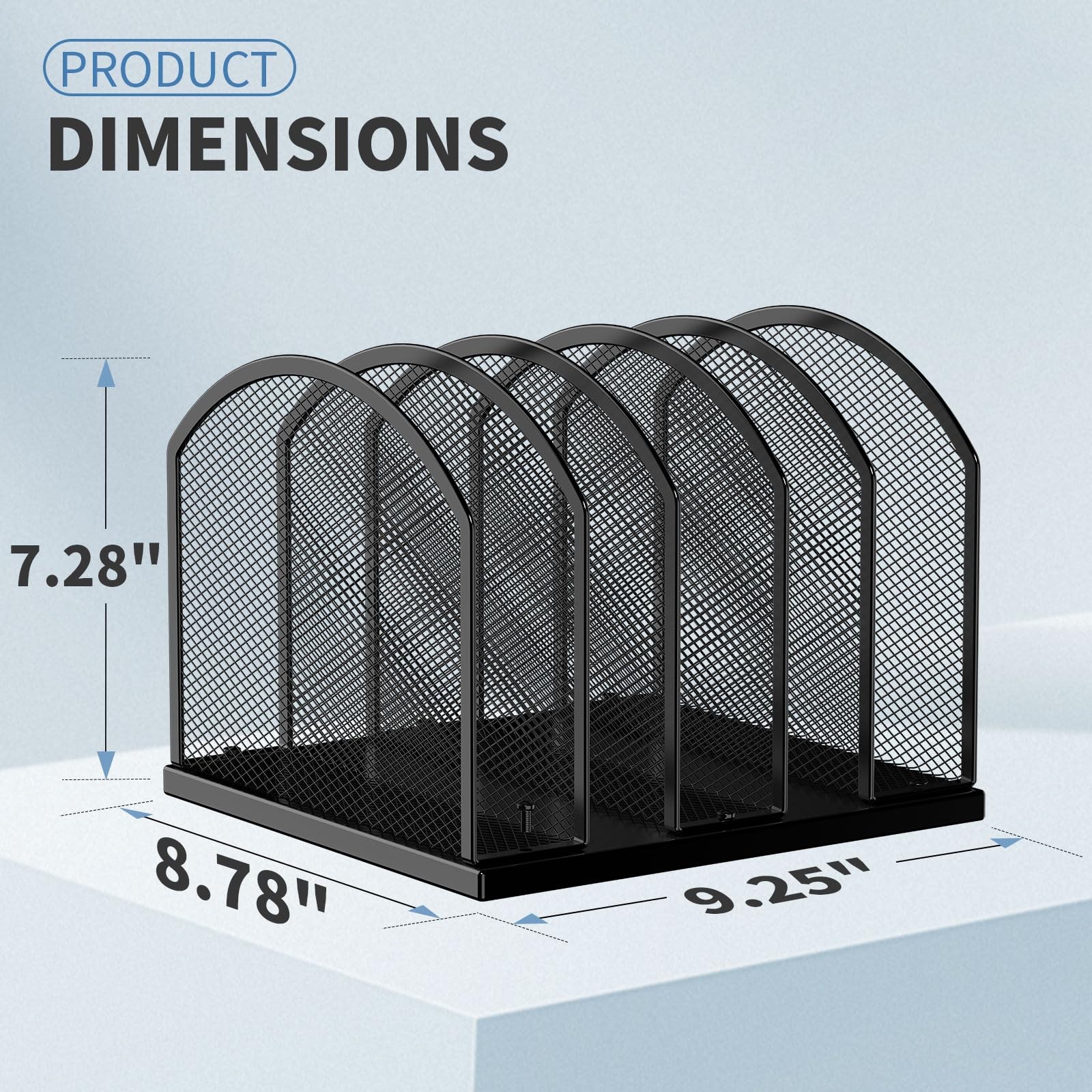 Gawerk 5-Section Vertical Desktop Organizer 5-Section Mesh File Folder Stand