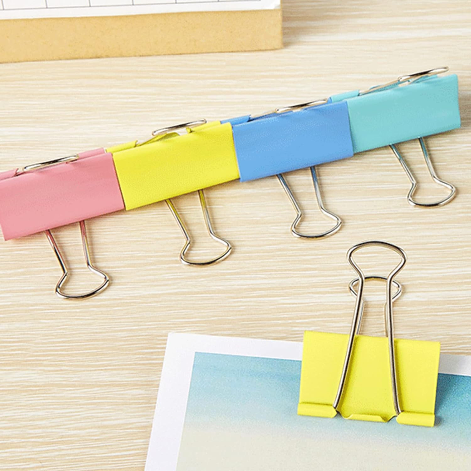 2 Inch Extra Large Binder Clips (24 Pack), Assorted Colors, Colored Jumbo Paper