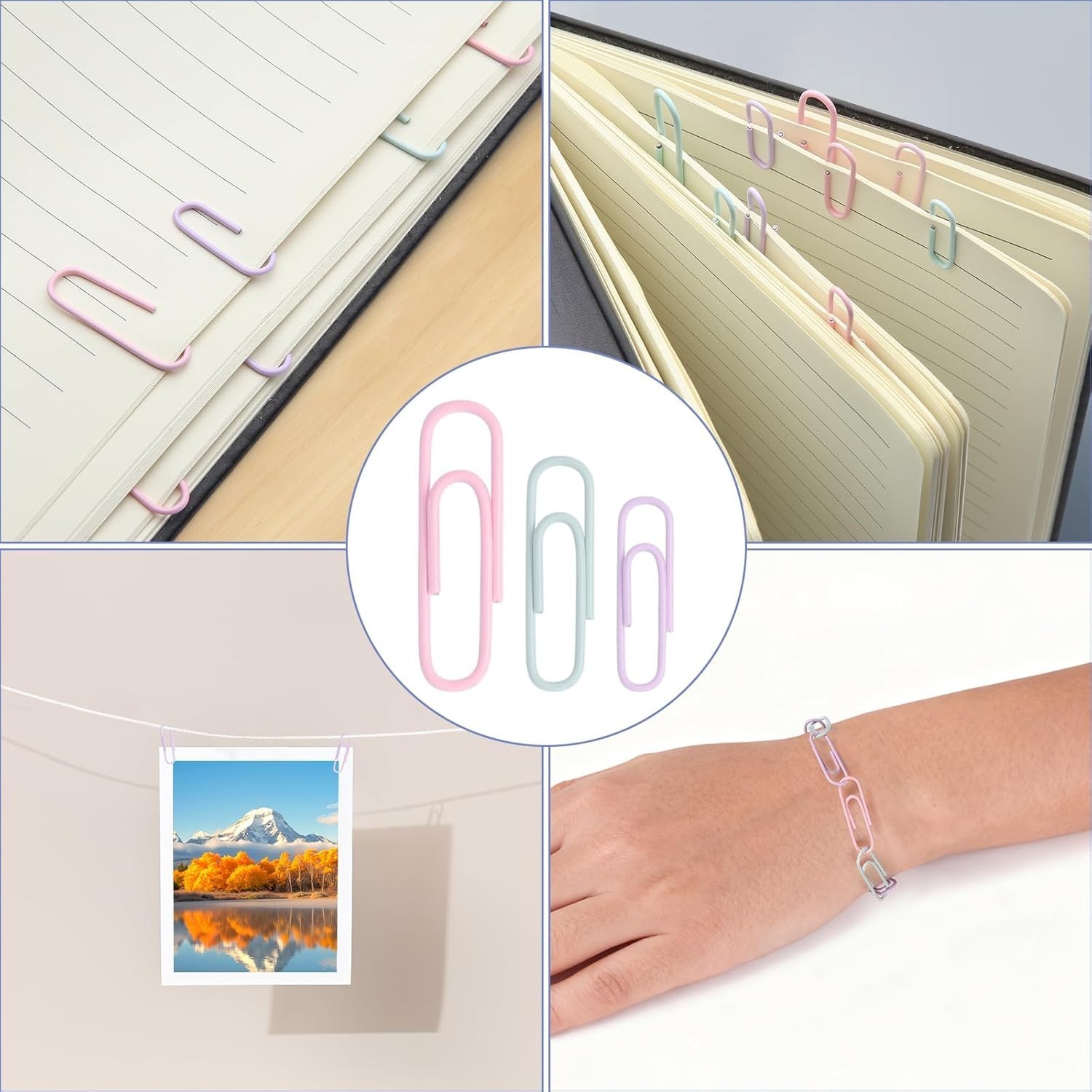 240PCS Colored Assorted Size Paper Clips and Binder Clips, Paperclips Large M…
