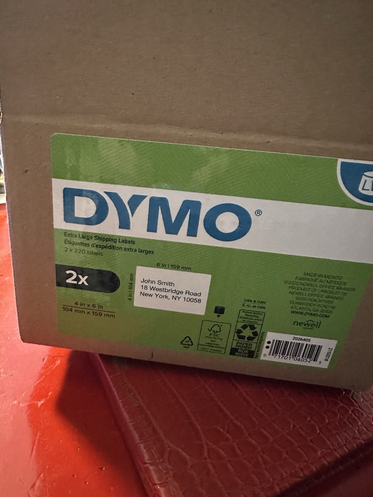 DYMO Extra Large Shipping Labels 4×6 for LabelWriter 5XL 4XL 220 2 Rolls Openbox