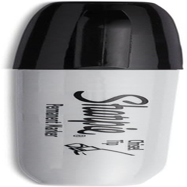 Permanent Markers, Large, Chisel Tip, Black, 4 Count – Marks on Paper, Plastic,