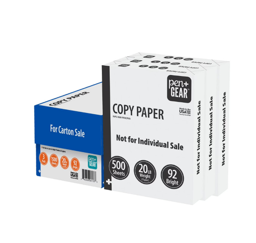 Pen+Gear Copy Paper, 8.5″ X 11″, 92 Bright, White, 20 Lb., 3 Ream Case (1,500 Sh