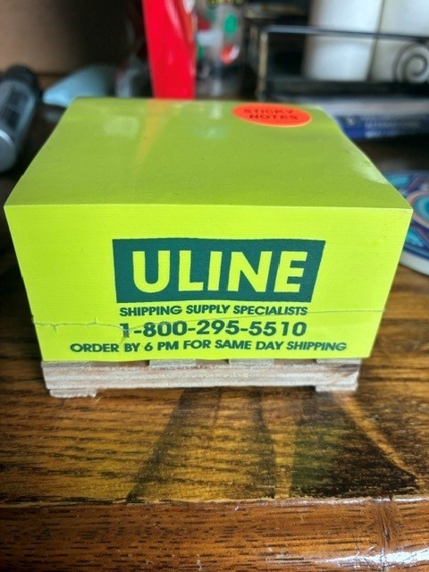Uline Shipping Supplies Sticky Notes On Mini Pallet 500 Sheets Rare New Promo