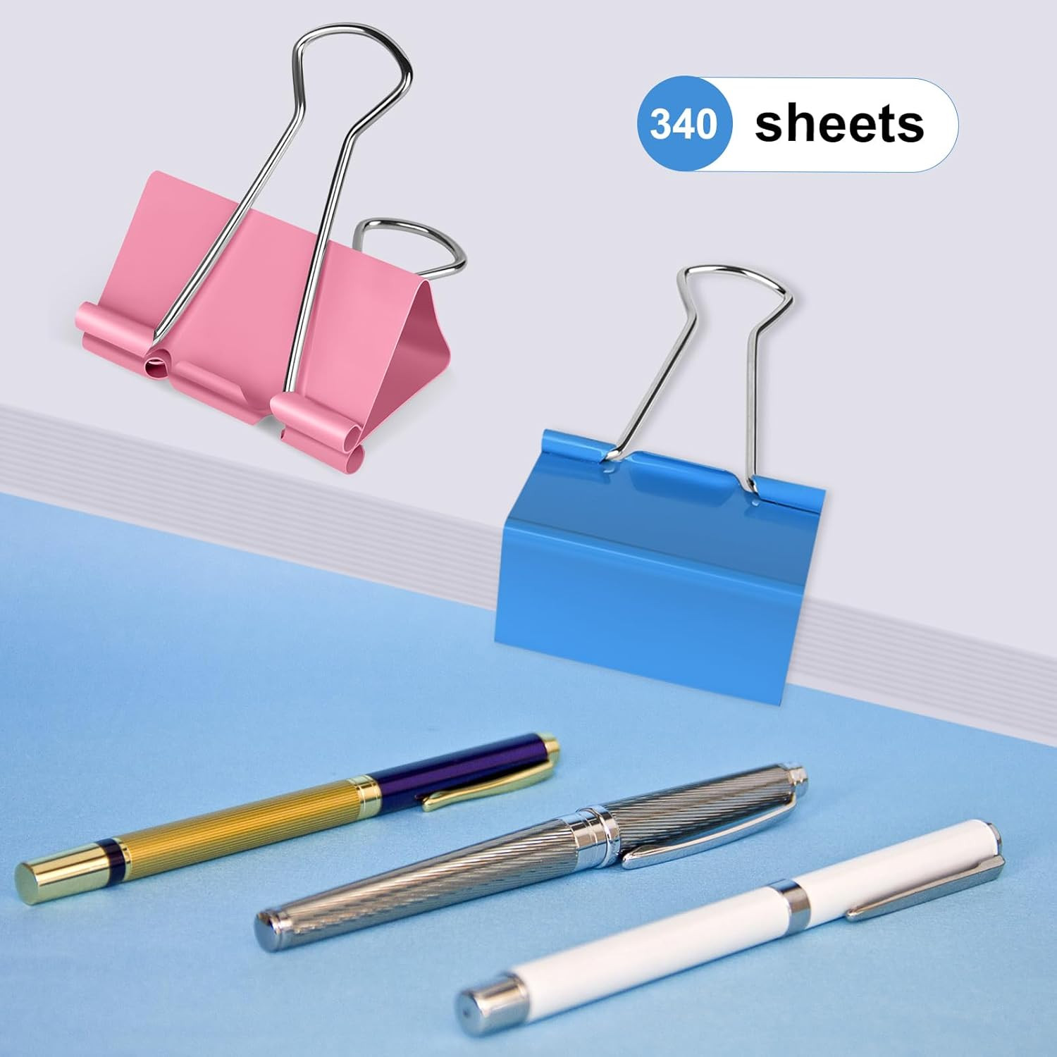 Colored Binder Clips2.4 inch, Extra Large Binder Clips for Office (8 Pcs) Jumbo