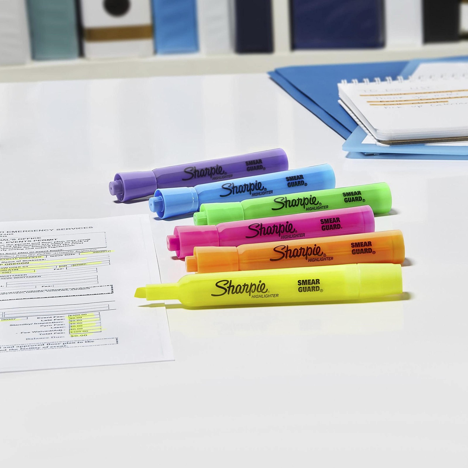 Sharpie Accent Tank-Style 4 Count (Pack of 1), Pink+Orange+Yellow+Blue