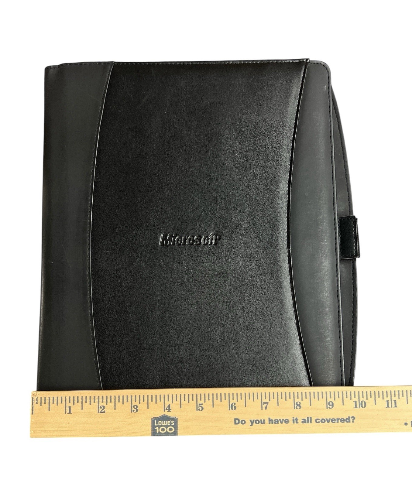 Microsoft Black Leather Business Portfolio Organizer Vintage READ