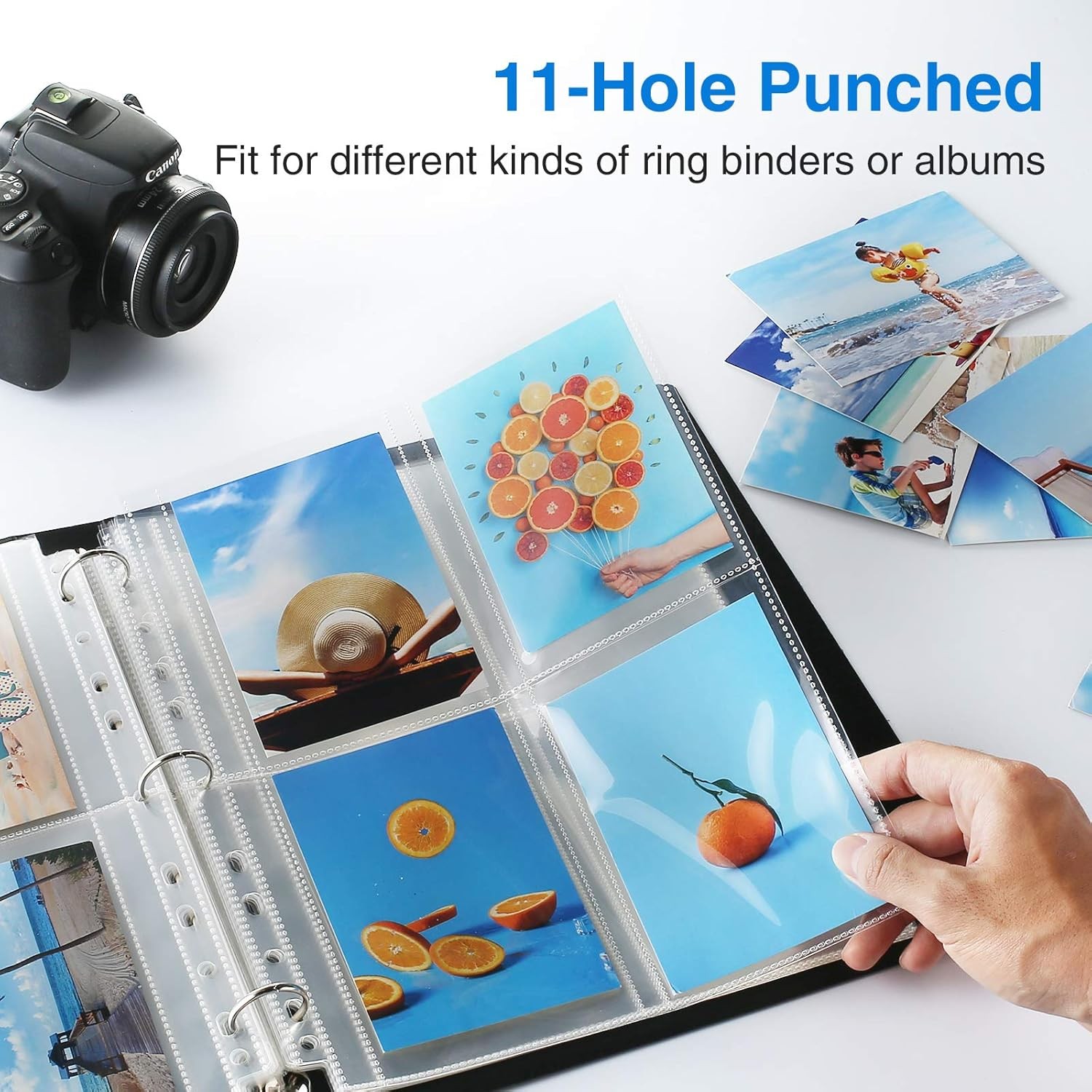 Sooez 30 Pack Photo Sleeves for 3 Ring Binder (240 Pictures), 3.5×5, Heavy Duty