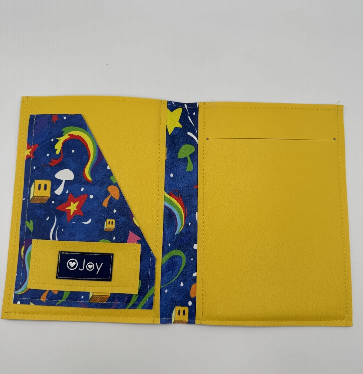Handmade JOY Notebook Cover Notepad Handmade 8.5x About 6.25” Blue Yellow