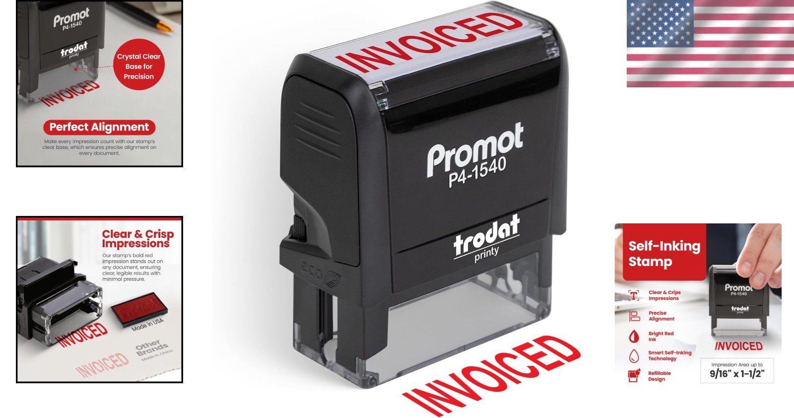 Invoiced – Self Inking Rubber Stamp – Ink Stamps