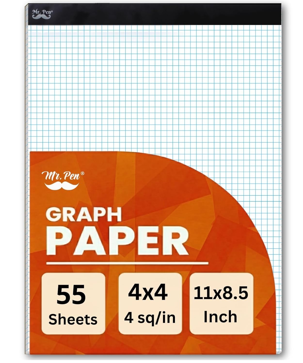 Durable 11×8.5 Graph Paper Pad – 4 Squares per Inch, Ideal for Precision Work