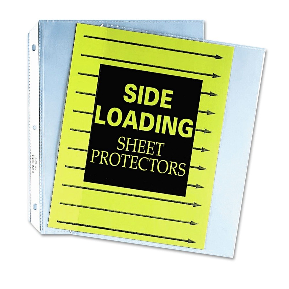 C-Line 62313 11″ x 8.5″ 2″ Side Loading Sheet Protectors – Clear (50/BX) New