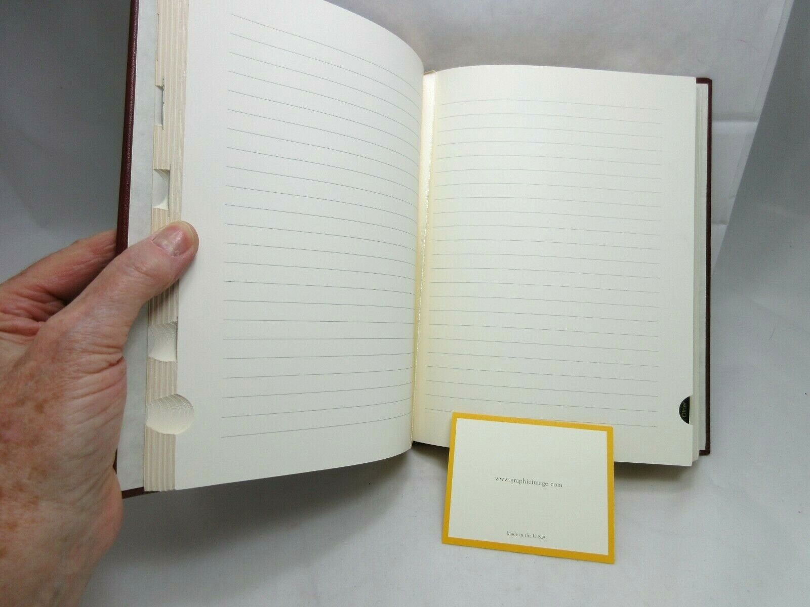 Graphic Image Wine Journal Tabbed Notebook 7×9 Leather Hardcover Burgundy $94