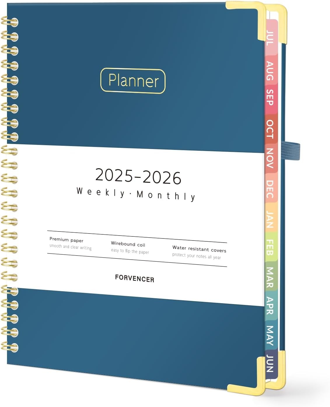 2025-2026 Academic Planner, 8.5×11, Weekly/Monthly, Tabs, Green