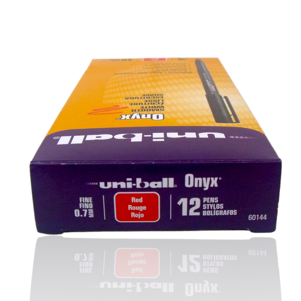 (3-Packs) Uni-ball Onyx Red Ink Fine Point Roller Ball Pen 36-Pens, New (60144)