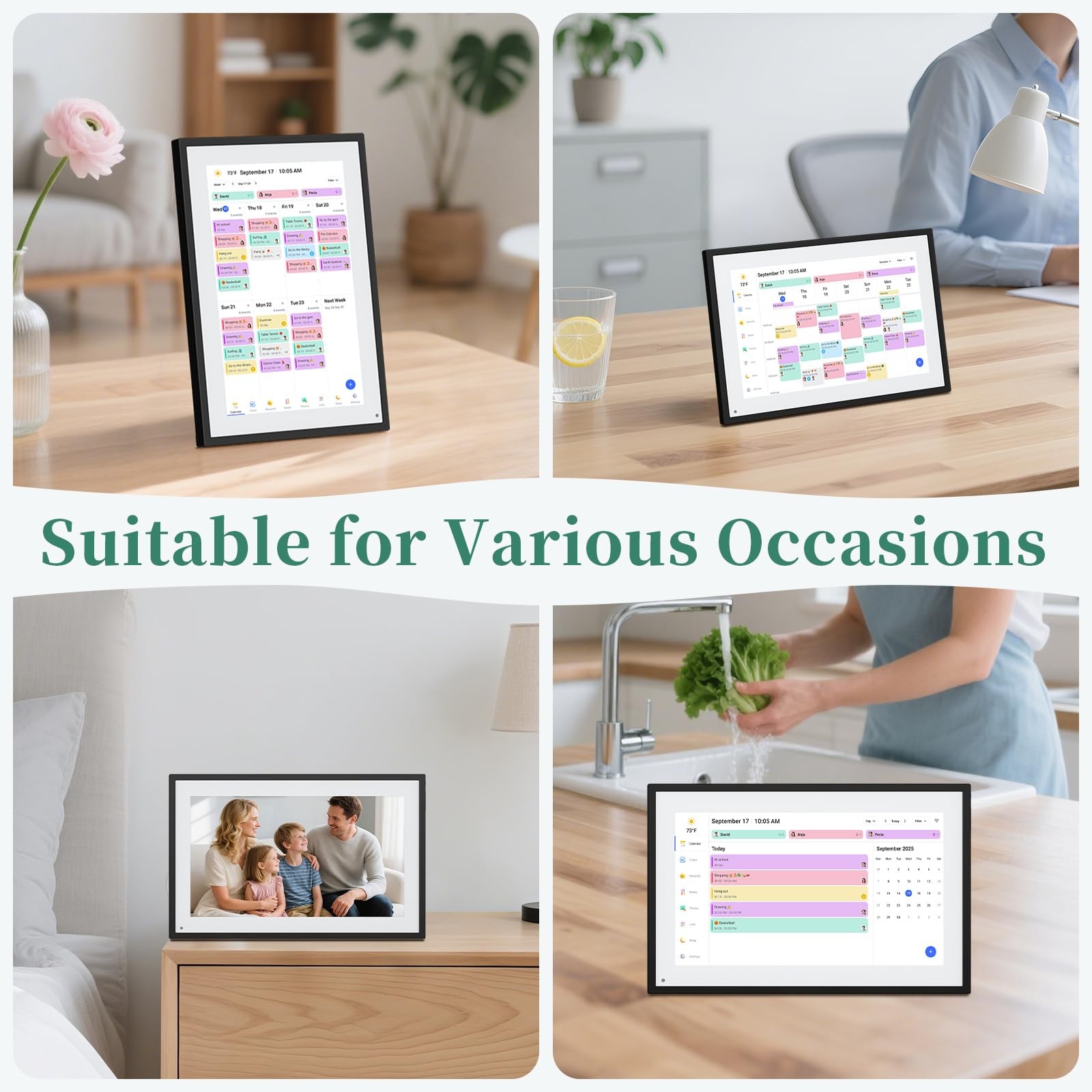 Smart Digital Calendar, 10.1″ HD Touch Screen 10.1 Inch Black, Black