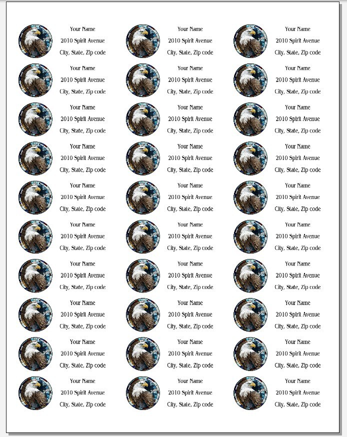 150 Bald Eagle Stained glass style 3 Mailing Return Address Labels