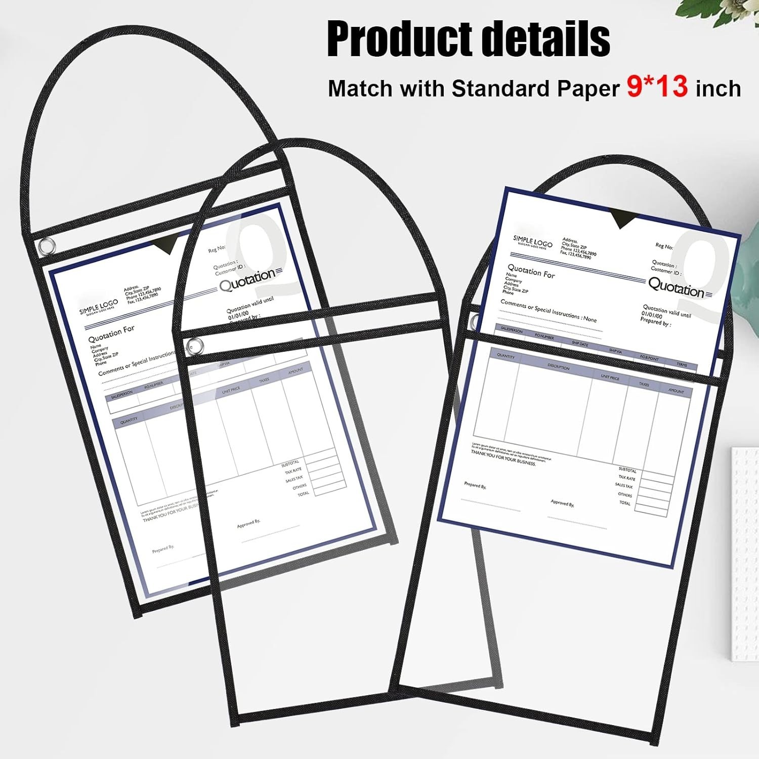 Job Ticket Holders 50 Pack 9 X 12 Inch Clear Plastic with Strap Double Sided