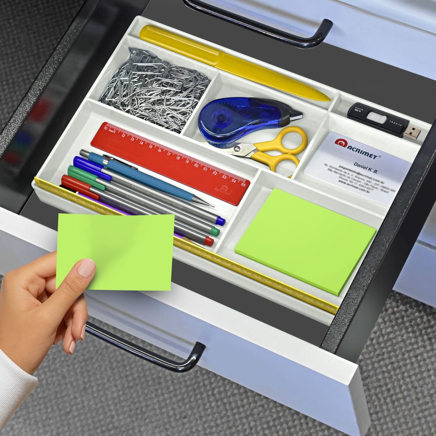 Desk Drawer Organizer Tray with 8 compartments Bin Multi-Purpose for Desk Sup…