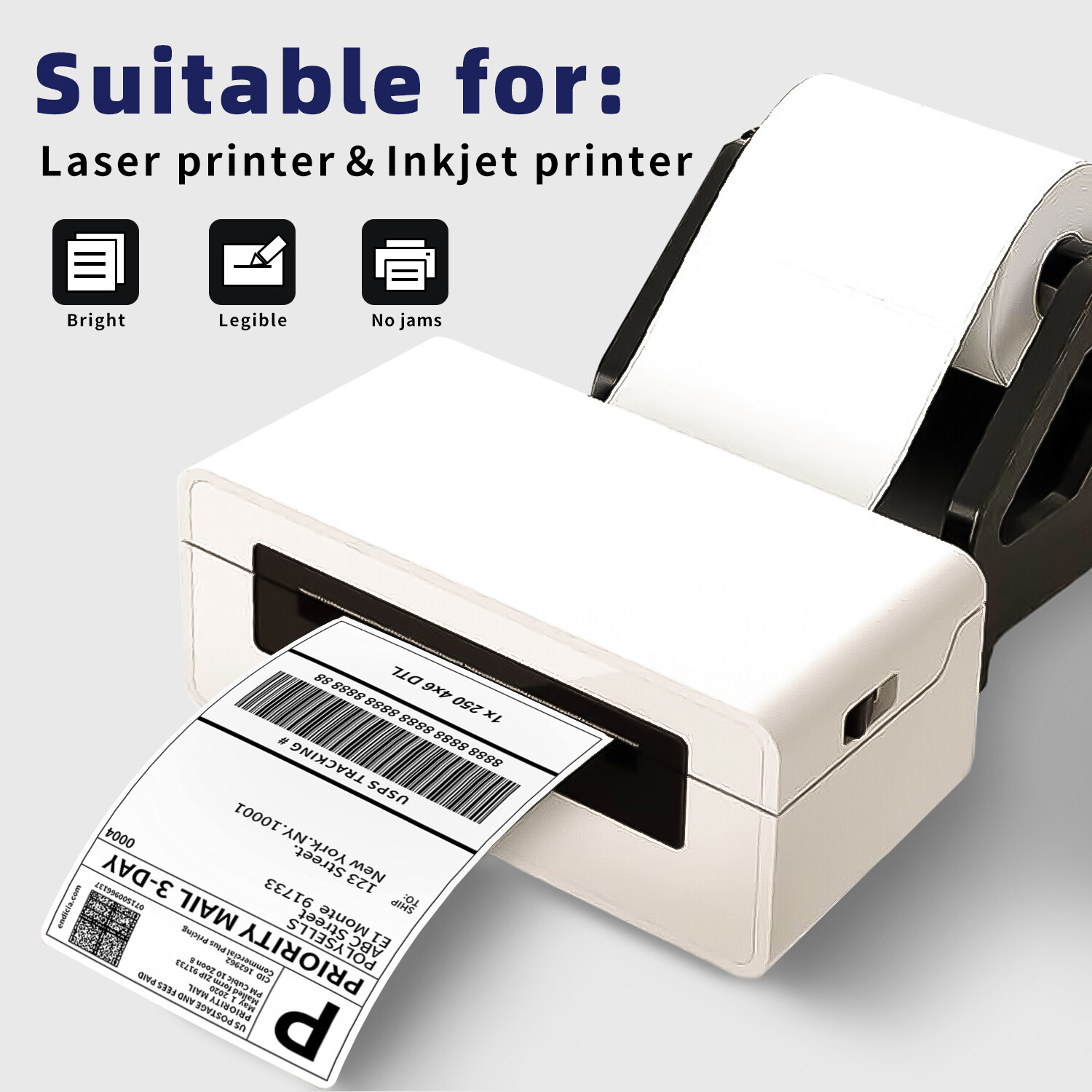 4″x6″ Direct Thermal Shipping Labels for Zebra &Rollo Printers Fanfold and Rolls