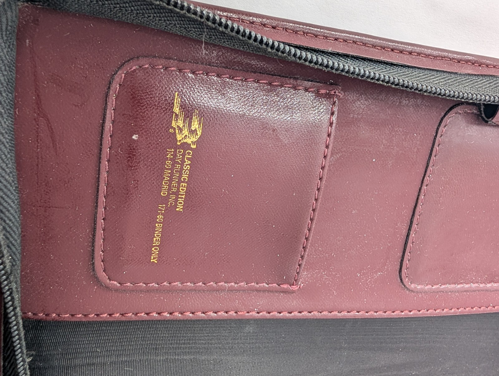 Day Planner Inc. Classic Edition Zippered Organizer Planner Burgundy VTG
