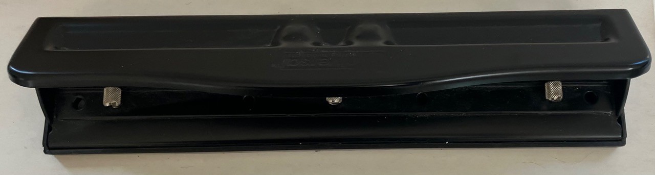 Universal Office Products Black Metal Adjustable 3 and 2 Hole Punch.