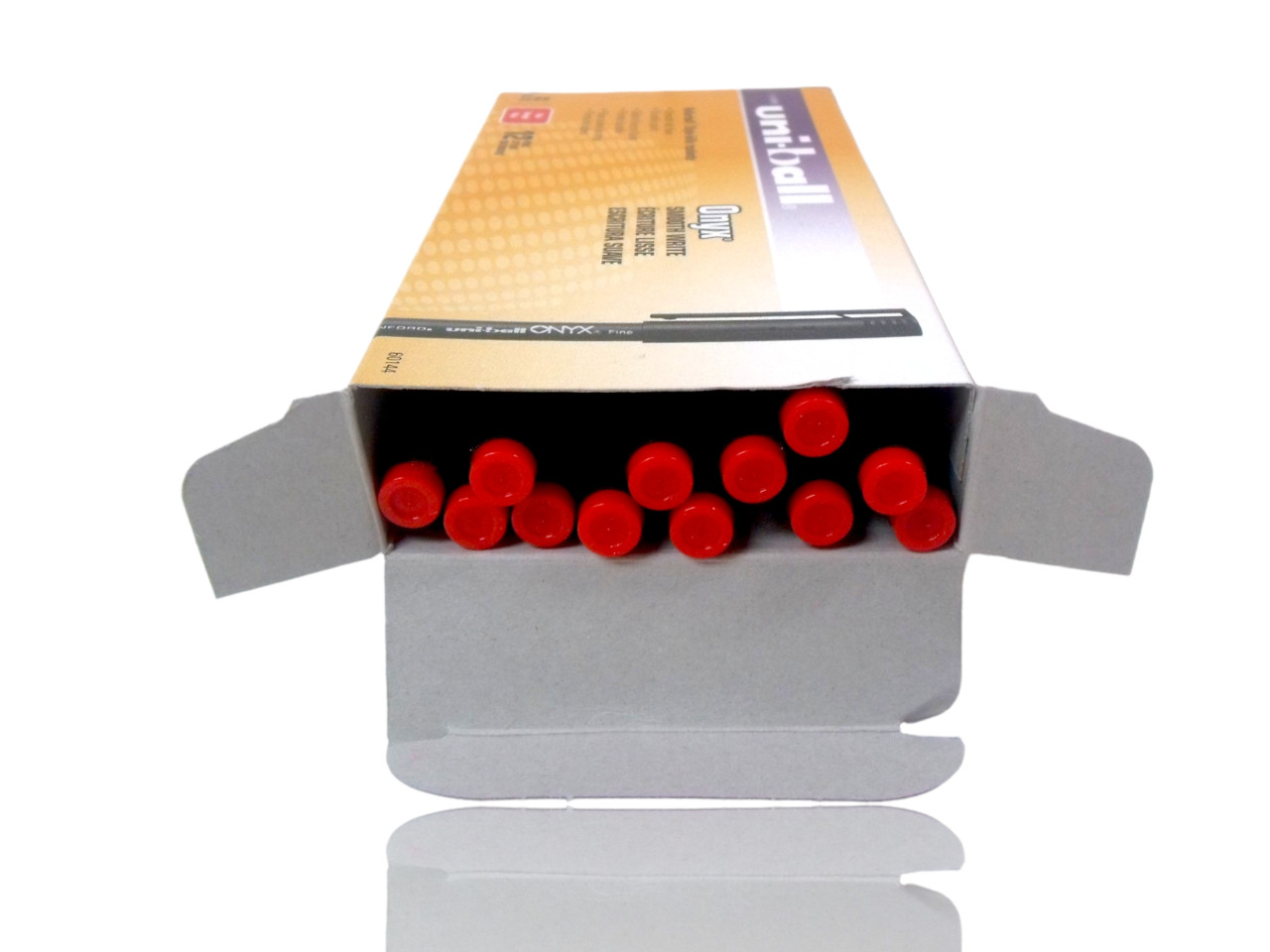 (3-Packs) Uni-ball Onyx Red Ink Fine Point Roller Ball Pen 36-Pens, New (60144)