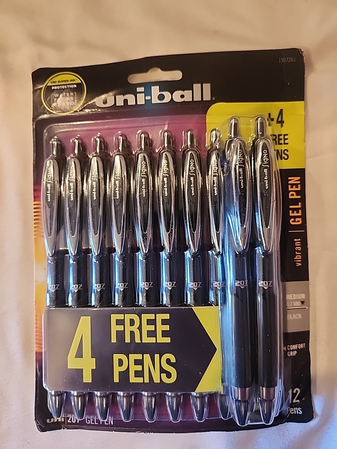 Uni-ball 207 Roller Ball Retractable Gel Pen, Assorted, 12 Pens