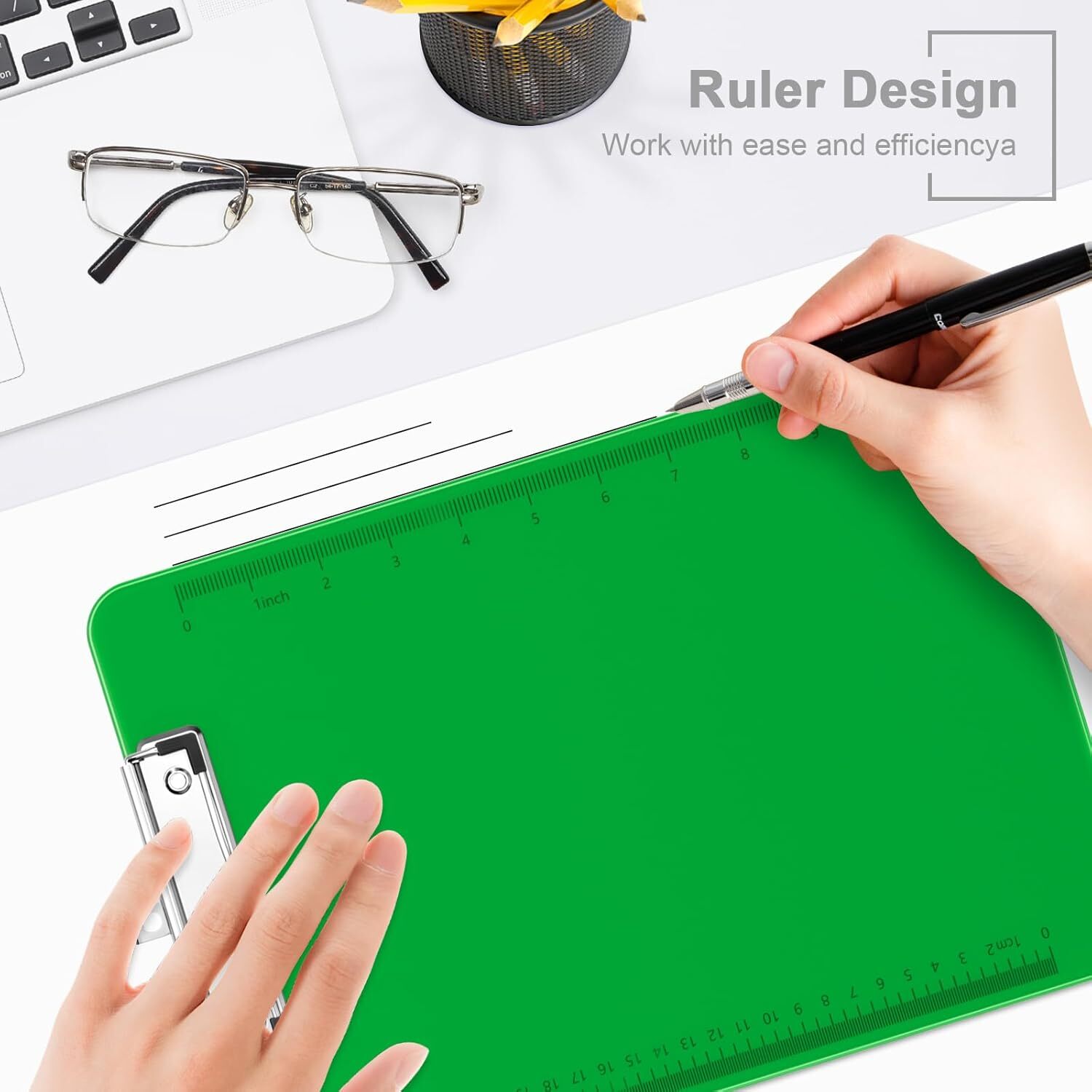 Plastic Translucent Clipboard w/ Low Profile Clip for Office School, 12.5×9 Inch