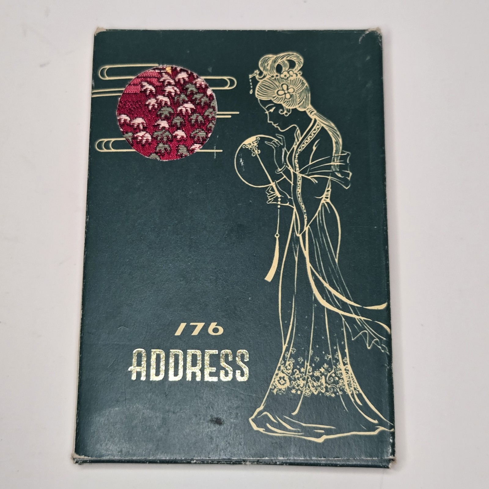 Shanghai, China Embroidered 176 Address Book – Red Silk Brocade Cover – VTG NOS
