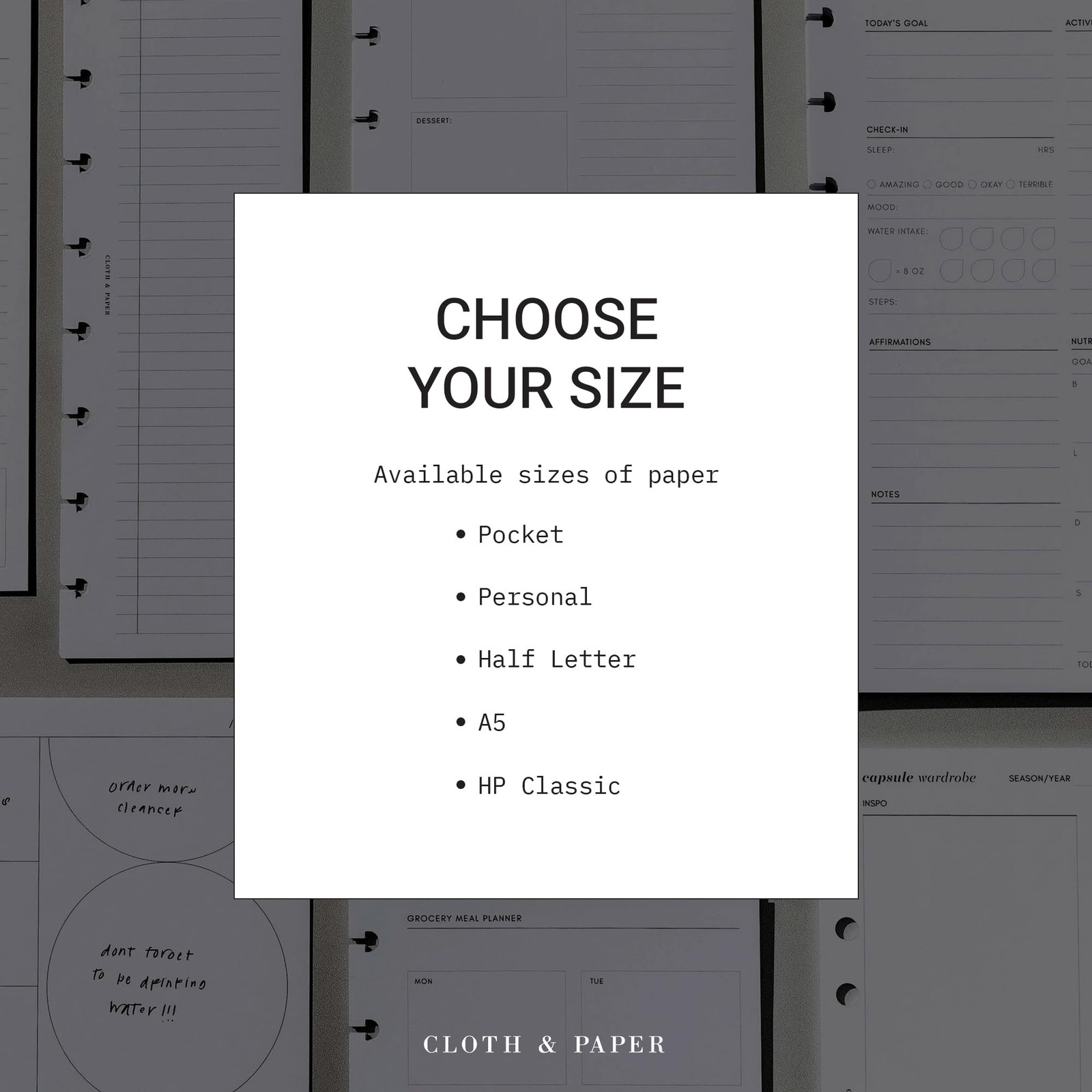 Weekly Admin Planner Inserts | A5 Size 5.8 x 8.3 Inches | 6 Ring Punch | Mond…