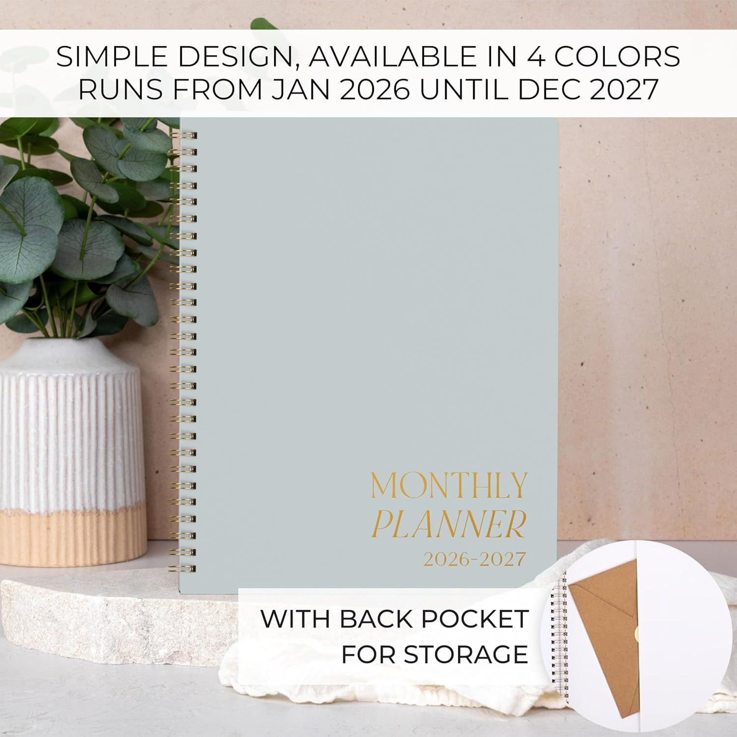 Beautiful 2026-2027 Monthly Planner and Calendar Book – To Do List Notebook That