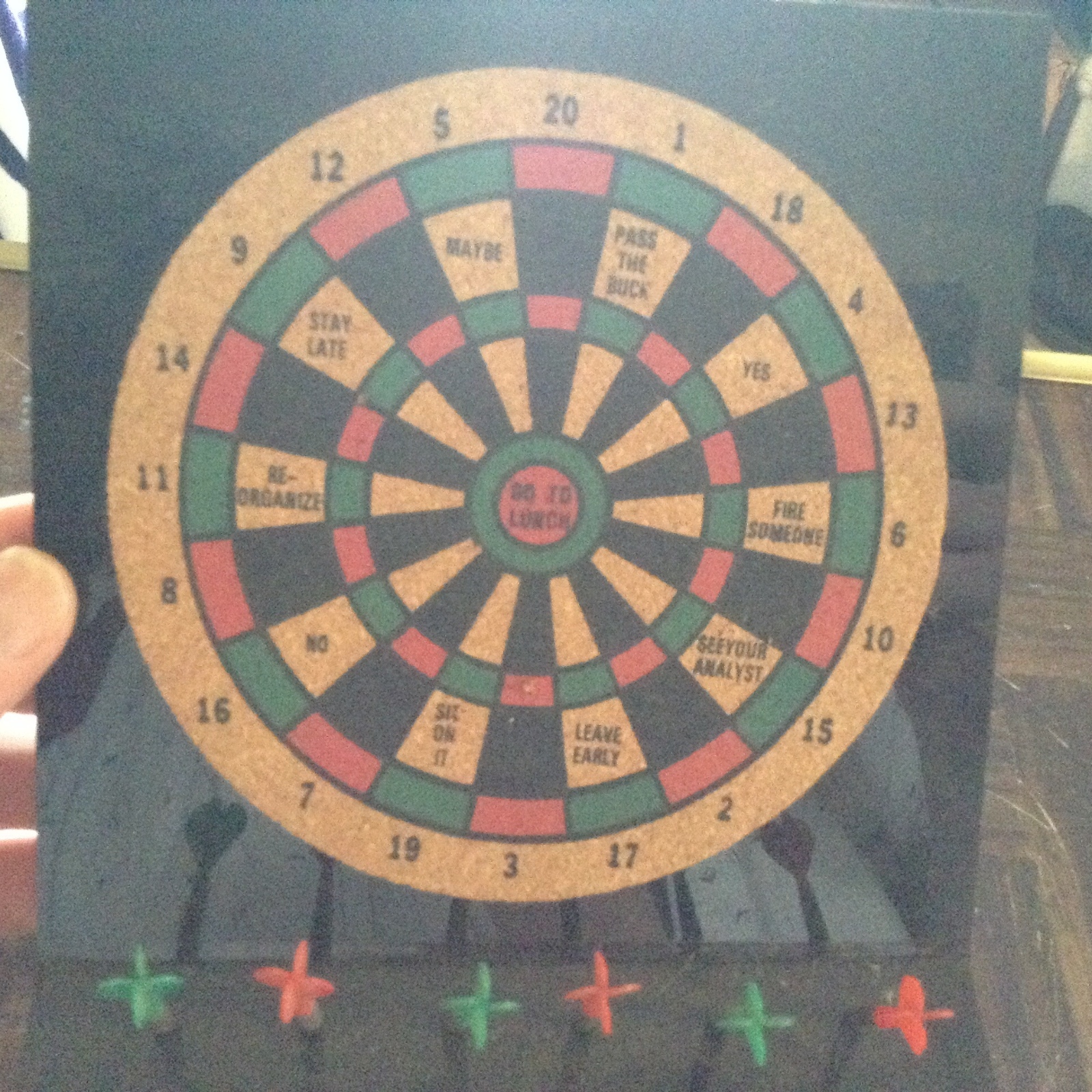 Desktop decision maker dart board