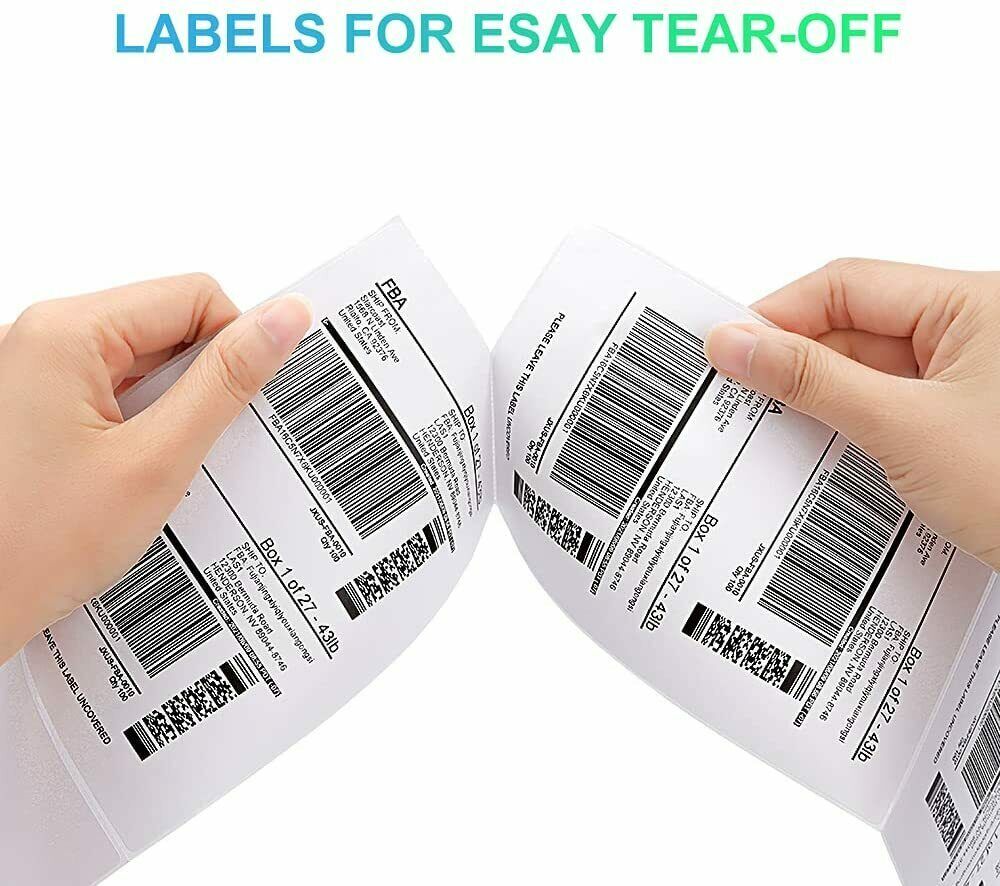 500 Fanfold 4×6” Direct Thermal Shipping Labels for Zebra and Rollo Printers