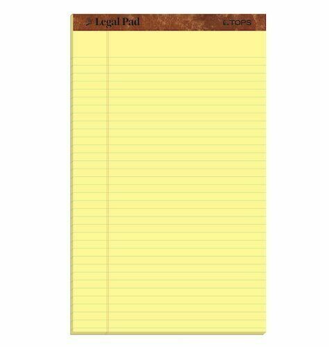 TOP7572 TOPS “The Legal Pad” Ruled Perforated Pads