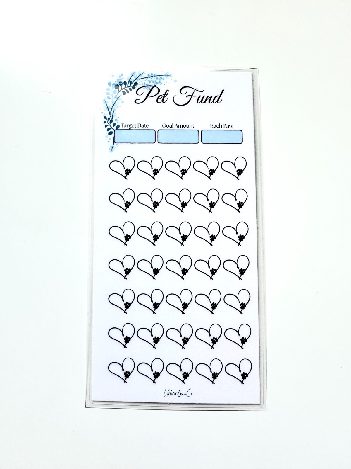 Savings Challenge Insert Blue Water Resistant Laminated Cash Budget Binder