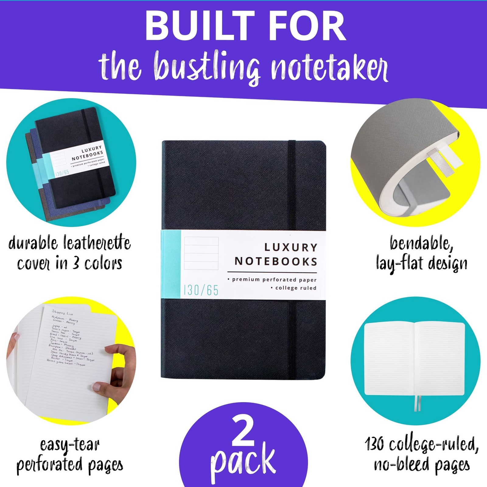 Papercode Luxury Lined Journal Notebooks- Journals For Writing w/ 130 Perforated