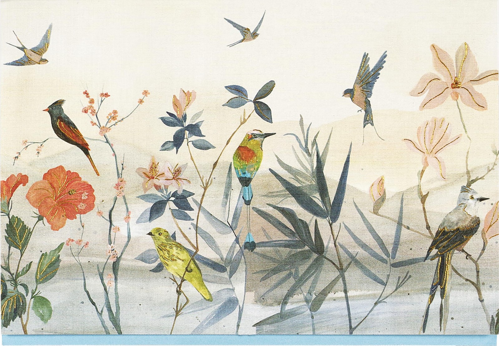 Bird Garden Note Cards Stationery Boxed Blank Greeting Cards Set Floral Gift