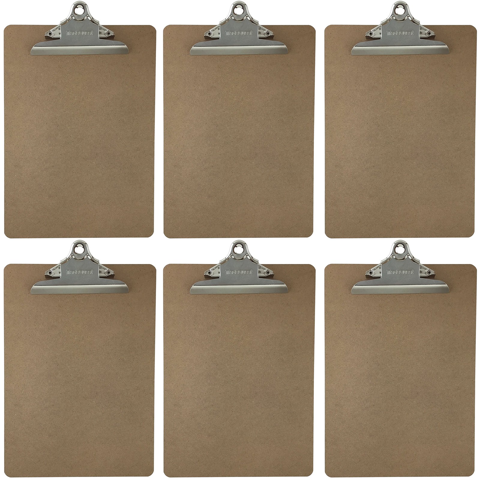 Letter Size Clipboard Standard Clip 9 x 12.5 Hardboard Pack of 6