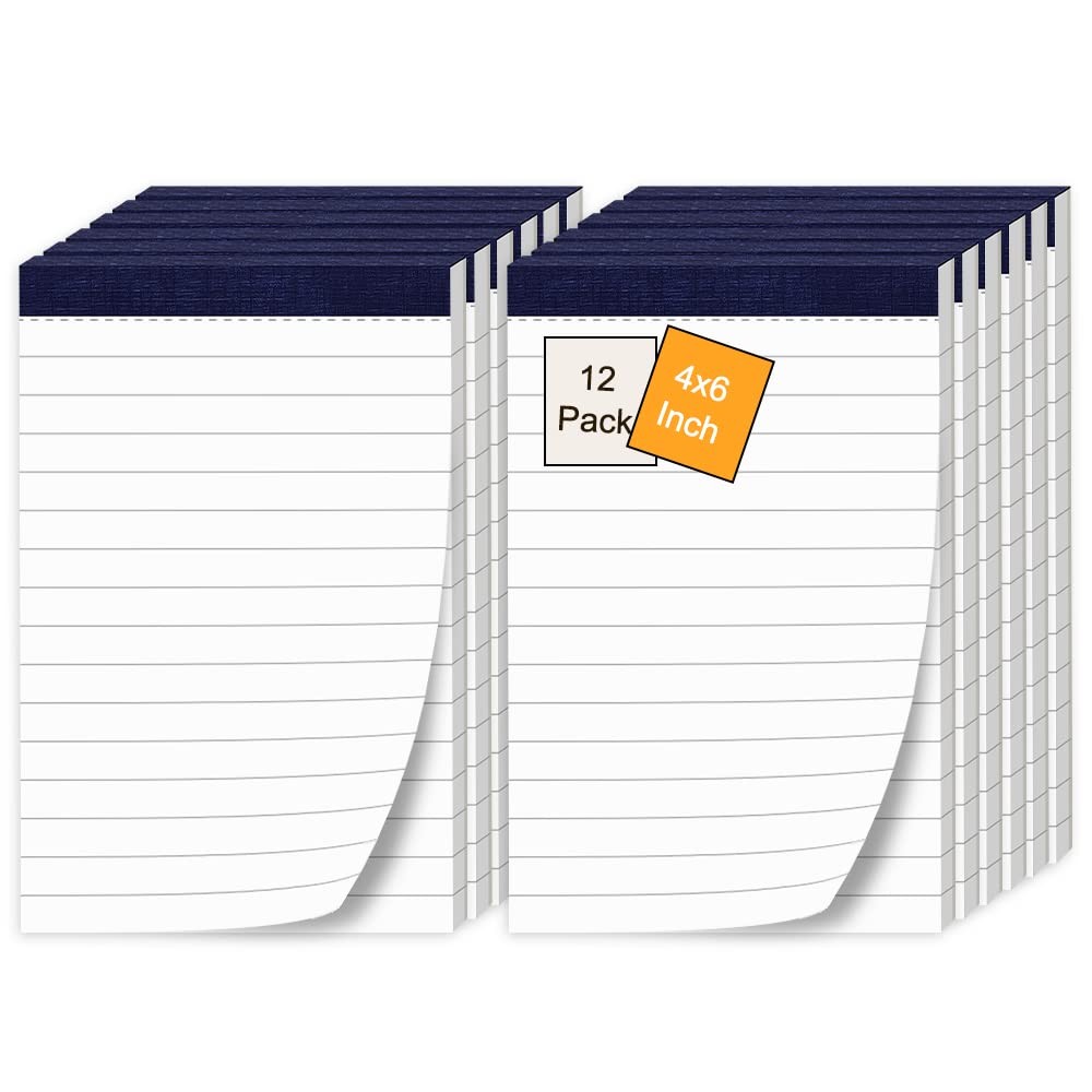 12 Pack Note Pads 4×6 Inch Small Lined Writing Memo Inch, White 12