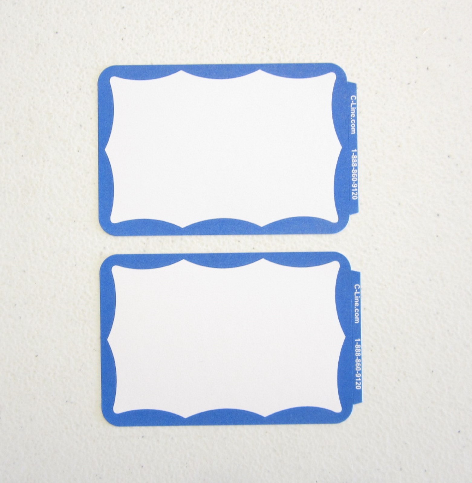 100 BLUE BORDER BADGES NAME TAGS LABELS ID STICKERS PEEL AND STICK ADHESIVE