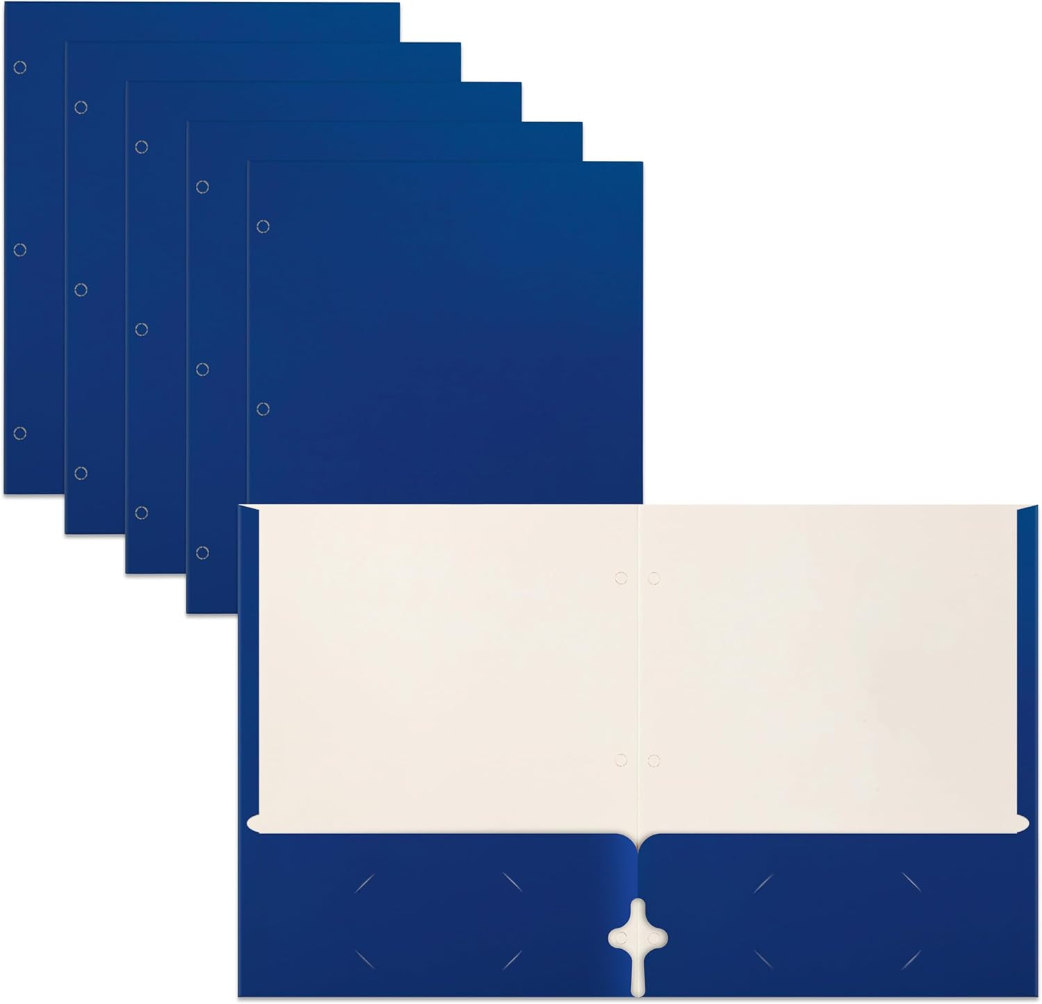 Better Office Products Blue Folders with Pockets, 50 Pack Letter Size Two Pocket