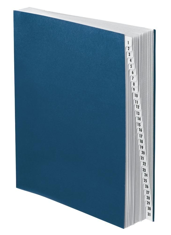 Expanding Desk File Laminated Daily Tabs Letter Size Navy DDF4OX