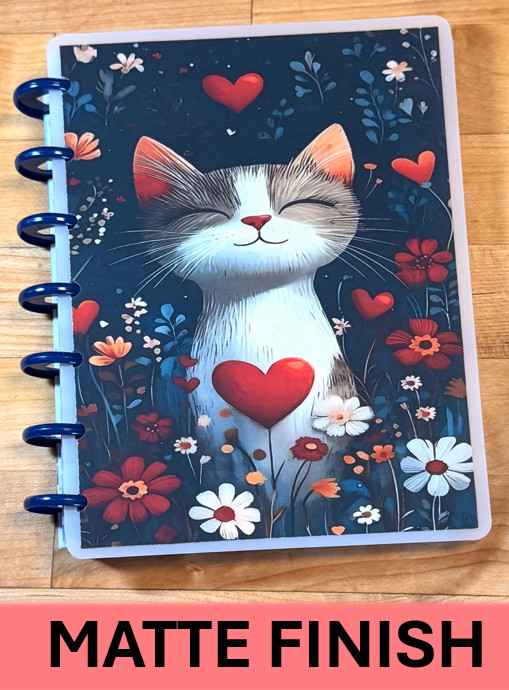 MATTE Cat Love Front & Back Cover Set 4 use w/ MINI HAPPY Planner~